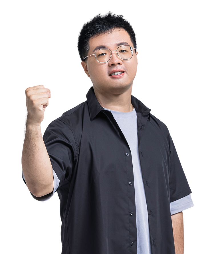 柯智偉握拳打氣